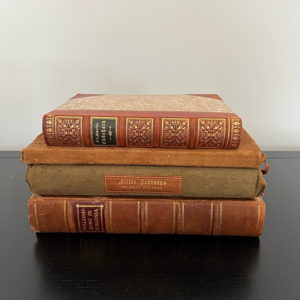 Vintage leather Book Collection  [3 BOOKS] - antiques